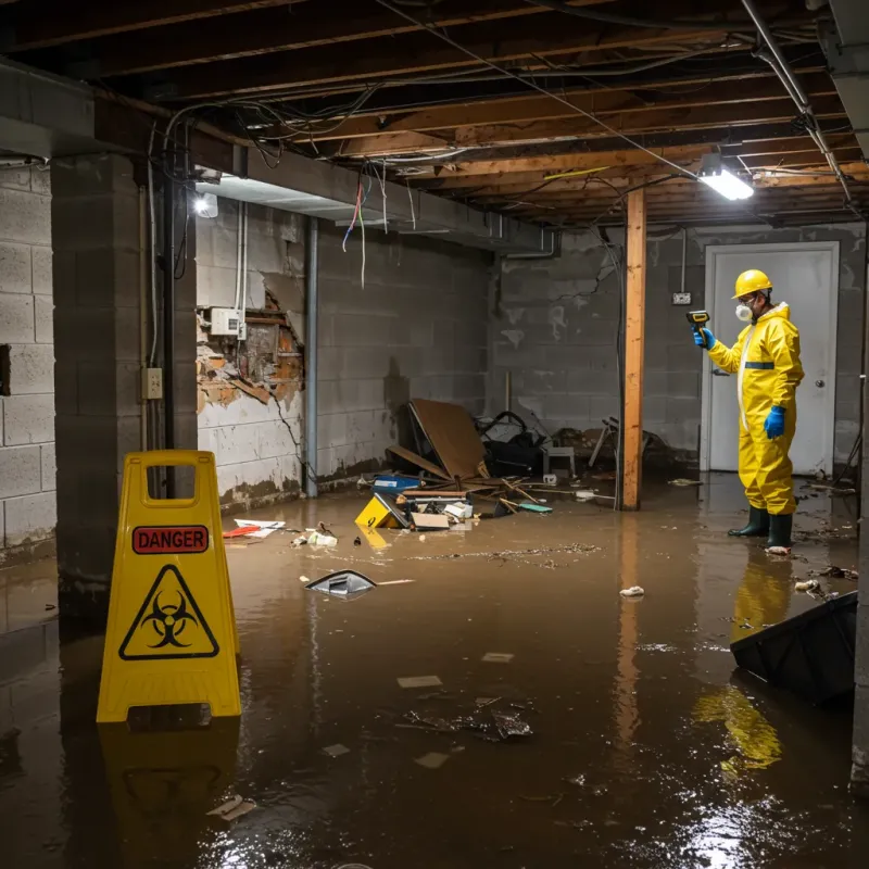 Flooded Basement Electrical Hazard in Terrytown, NE Property