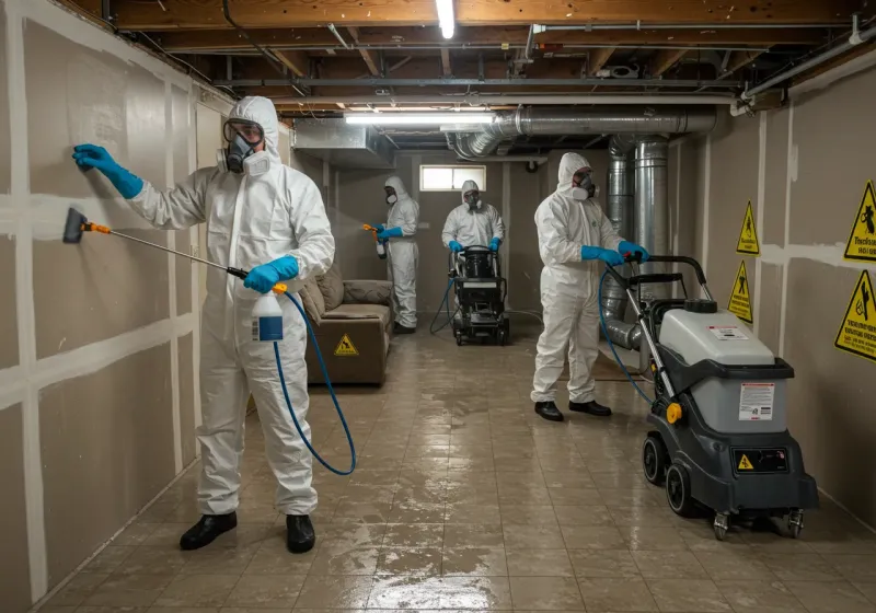 Basement Moisture Removal and Structural Drying process in Terrytown, NE